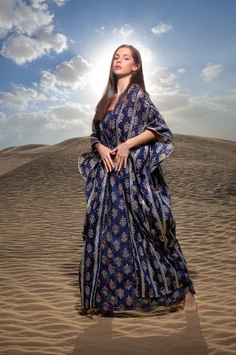 Ladies two piece embroidery dress cotton