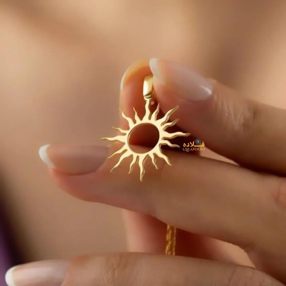 قلاده الشمس - مطليه ذهب عيار 21 تصميم راقي