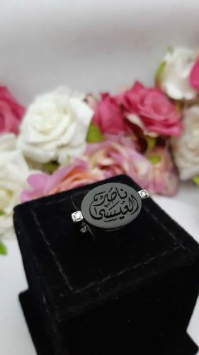 خاتم ملكي رجالي فضه خالص نحت ليزر