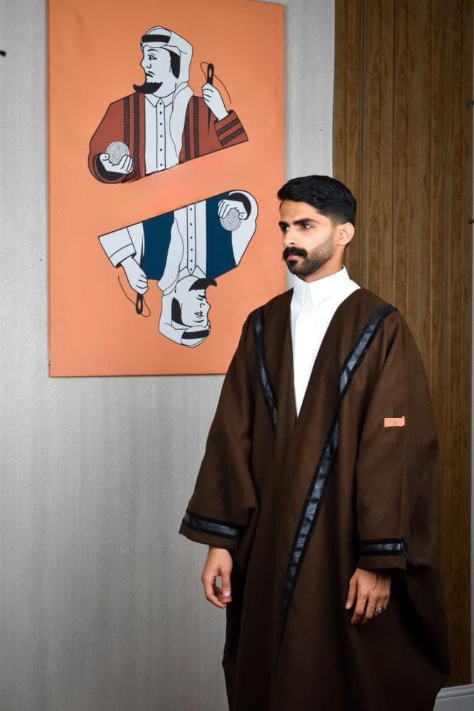 فروه قماش جوخ جملي  بطانة فرو أسود