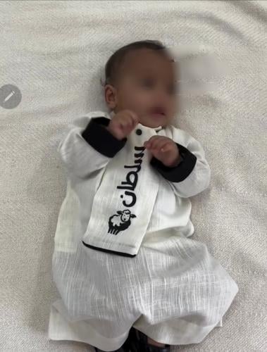 ثوب لنن صيفي أول عيد الاضحى وشاح متحرك