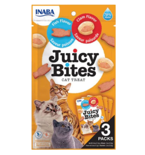 مكافآت اينابا تشورو جوسي بايتس بنكهة السمك و المحار (3×11 g)