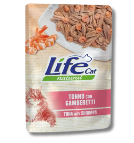 اظرف لايف كات طعام رطب للقطط البالغة بنكهة التونا والجمبري (70g)