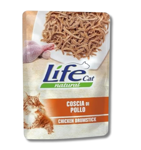 اظرف لايف كات طعام رطب للقطط البالغة بطعم فخذ الدجاج (70g)