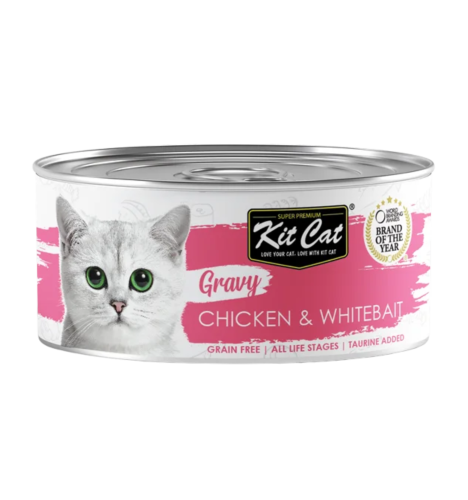 معلبات كت كات دجاج والسمك الصغير ( بالمرق ) (70g)
