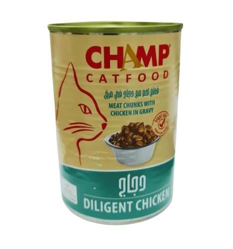 طعام تشامب بقطع الدجاج للقطط البالغة