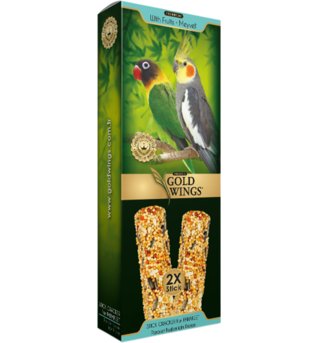 مكافآت جولد وينجز بريميوم عصا لطيور الكروان بنكهة الفواكه ( 2×60g )