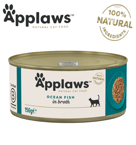 معلبات ابلاوز سمك المحيط في المرق للقطط (156g)