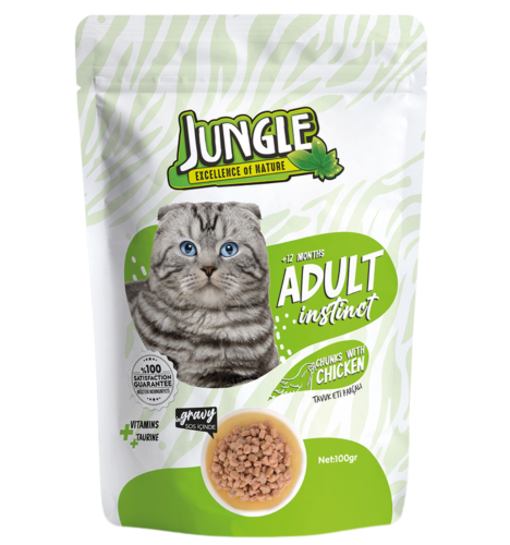 جنغل اكل رطب بالدجاج للقطط ( 100g)