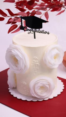 كيكه 6 انش مع زياده طبقتين congratulation تغريسه م...