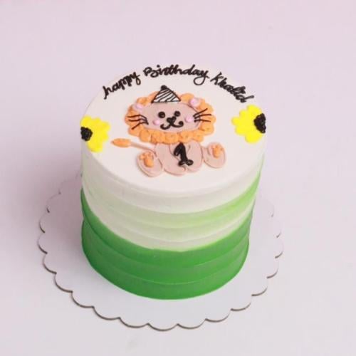 كيكه 4 انش مع رسم قط Happy B D
