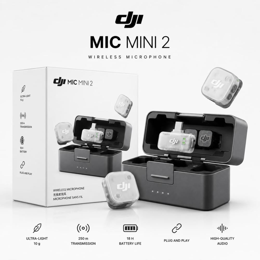 DJI Mic Mini 2 (2 TX + 1 Mobile RX + Charging Case) | camerabox