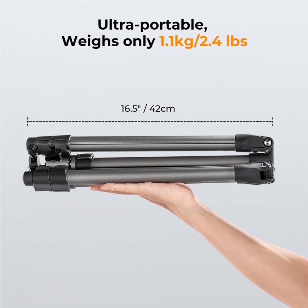 K&F Concept F263A4 Lightweight and Compact Aluminum Super Portable Tripod,8KG Load Capacity CNC Ball Head,Quick Release Plate for Travel and Work