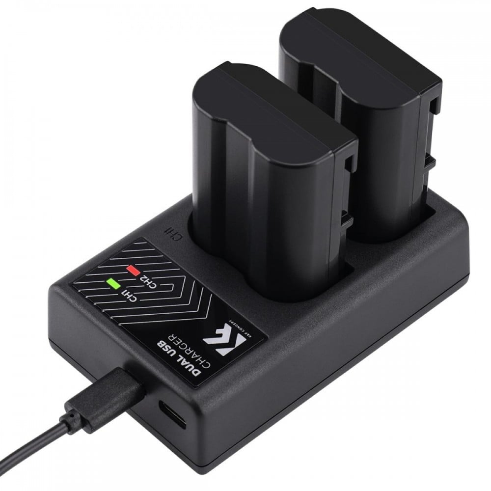 K&F Concept EN-EL15 rechargeable battery 2pcs + charger + 64GB micro SD card kit compatible with Nikon