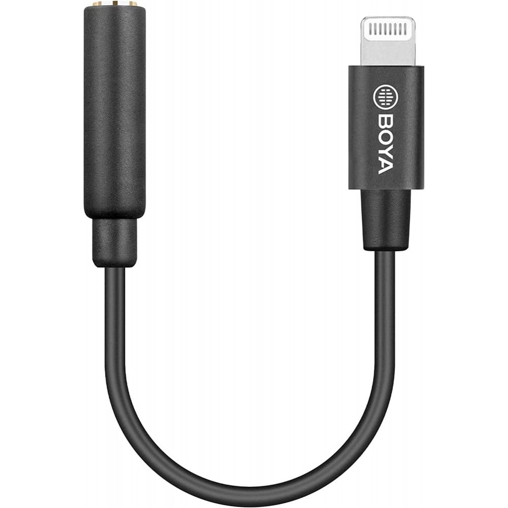 BOYA BY-K3 3.5mm TRRS Female to Lightning Adapter Cable (2.4")