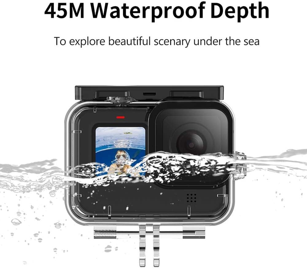 TELESIN Camera Protective Waterproof Case, Camera Cover Underwater  45m/148ft Diving Housing Underwater Accessories Replacement for GoPro Hero  9/10