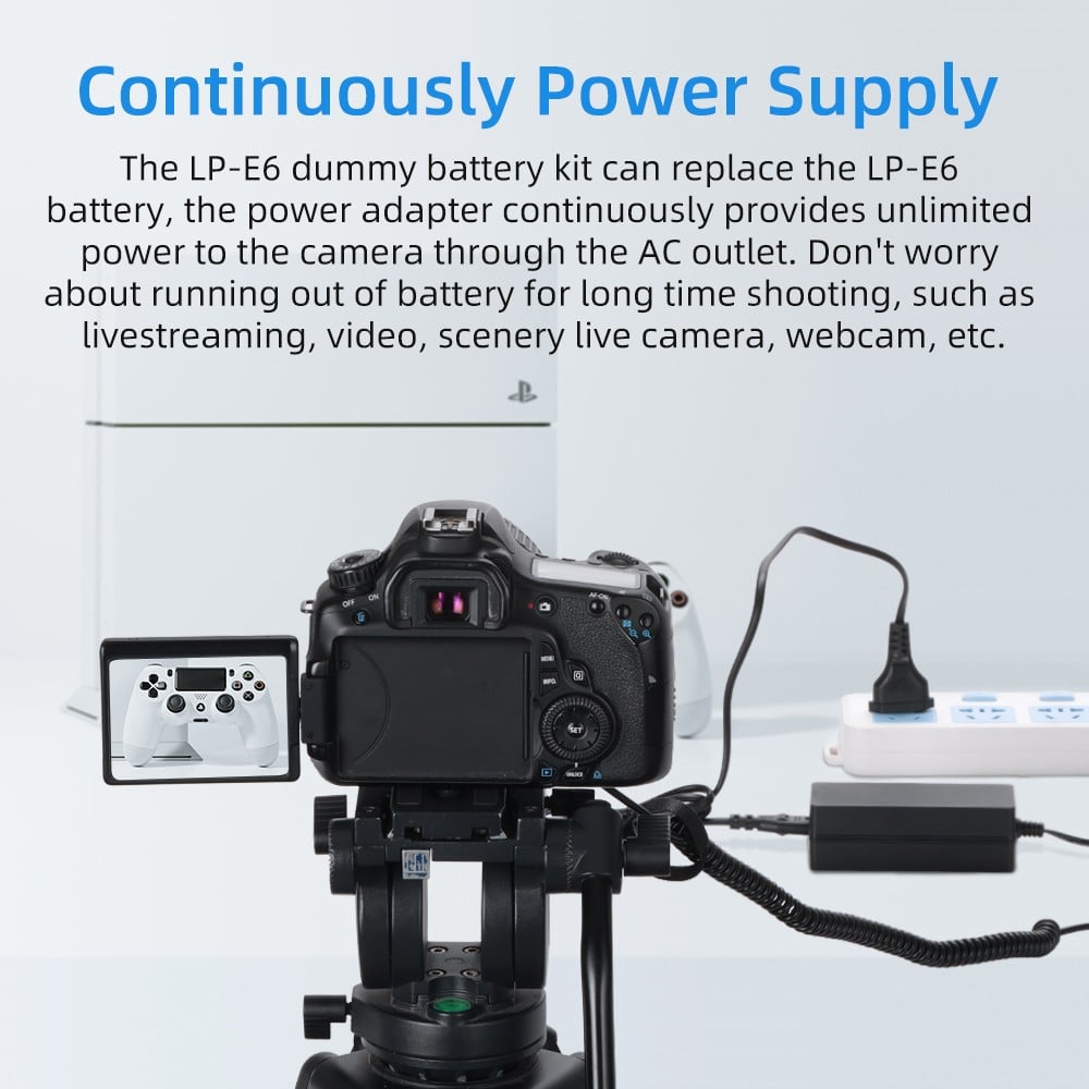 KingMa LP-E6 Dummy Battery kit Fast charger With AC Power Supply Adapter For Canon camera