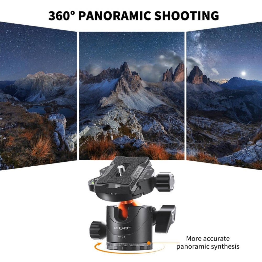 K&F Concept Carbon Fiber Camera Tripod 172cm, Lightweight Compact Tripod Monopod with Ball Head Quick Release Plate Carrying Bag Loading Up to 15KG