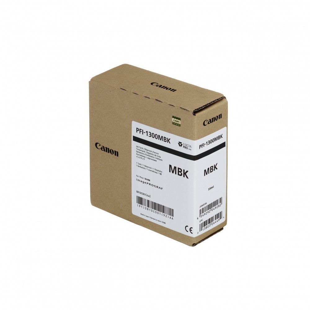Canon PFI-1300 Matte Black Pigment Ink Tank (330mL)  PRO-2000 / PRO-2100 / PRO-4000 / PRO-4000S/ PRO-4100 / PRO-4100S / PRO-6000 / PRO-6000S / PRO-6100  / PRO-6100S
