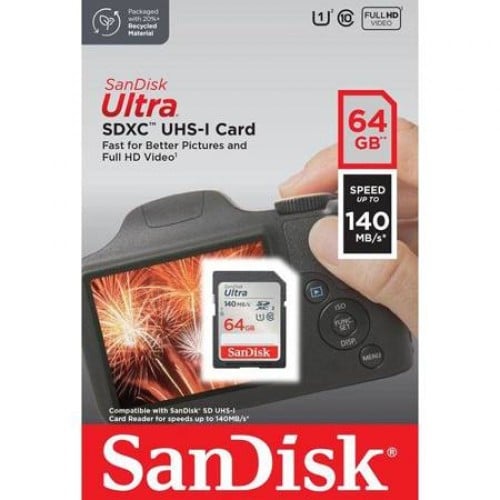 SanDisk 64GB SDHC SD Card Ultra Class10 UHS-I Memo...