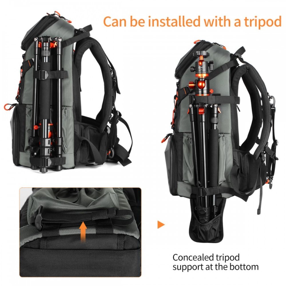 K F Concept Multi Functional Waterproof Large DSLR Camera Backpack with Tripod Holder Laptop Compartment