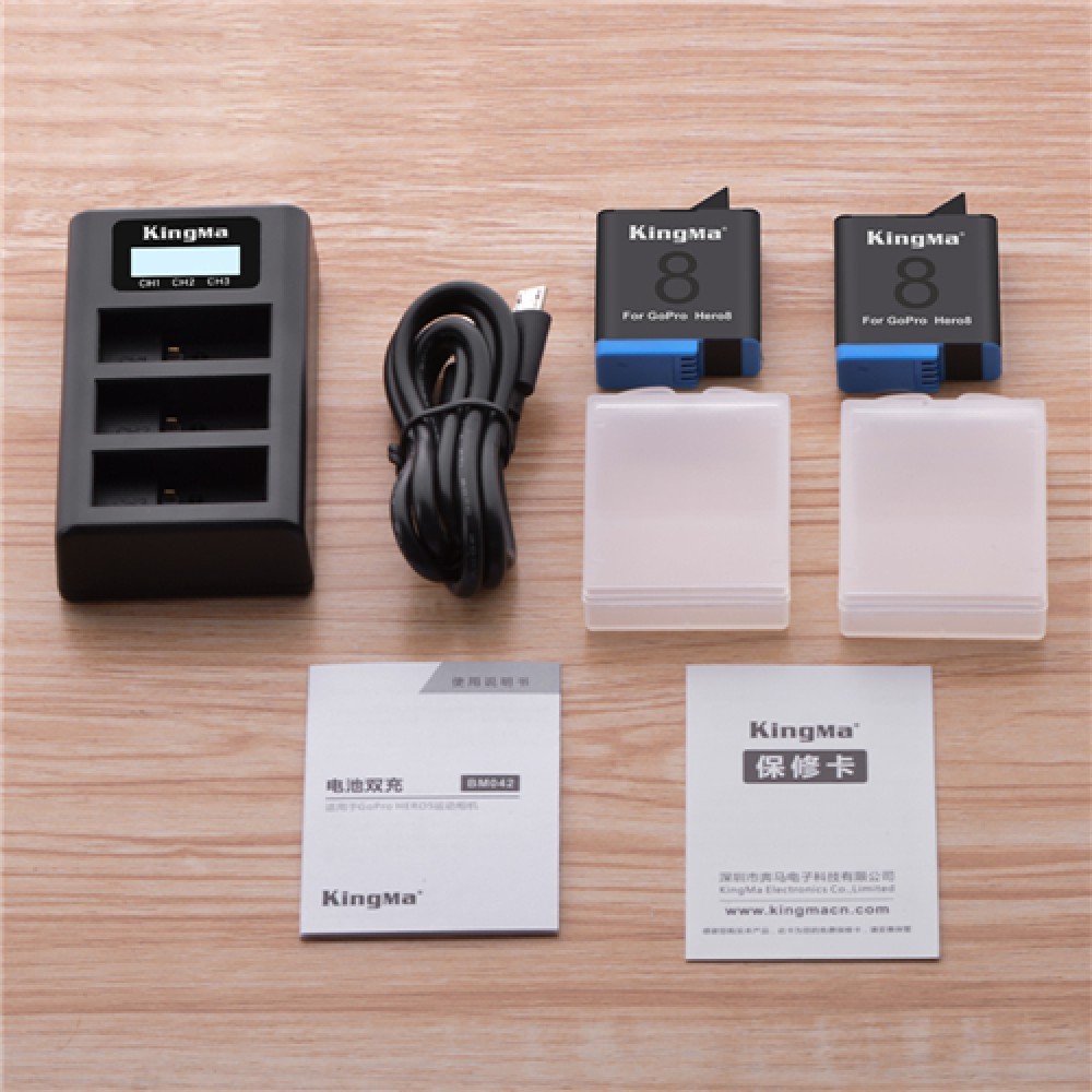 KingMa Fully Decoded Battery and LCD Triple Charger Kit for