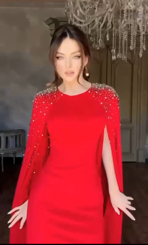 فستان نسائي *فستان شهد الشمري* ️ فستان ناعم red بأ...