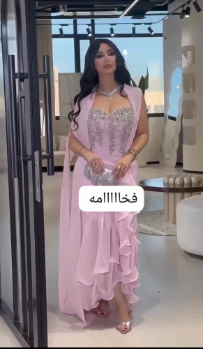 فستان نسائي الخامه، شيفون جورجت الاصلي + تطريز كرس...