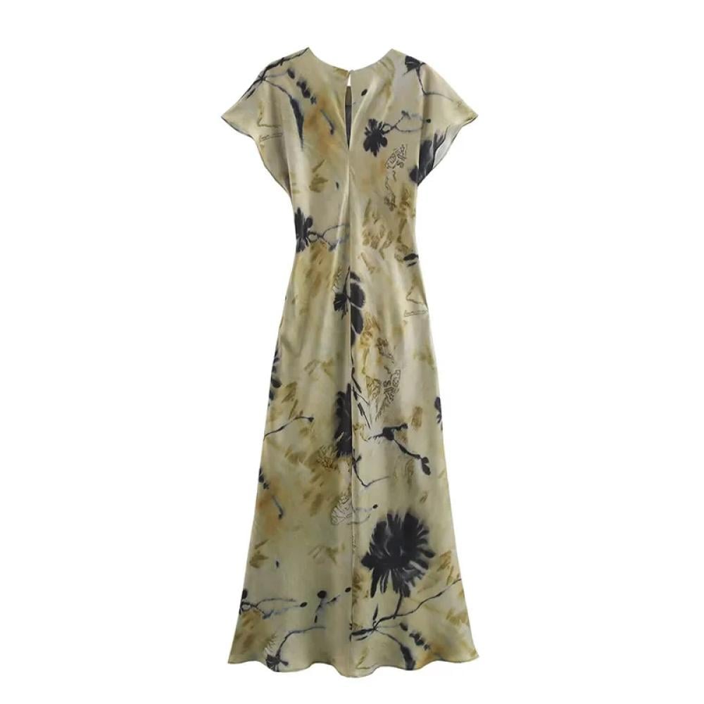 فستان ساتان طويل