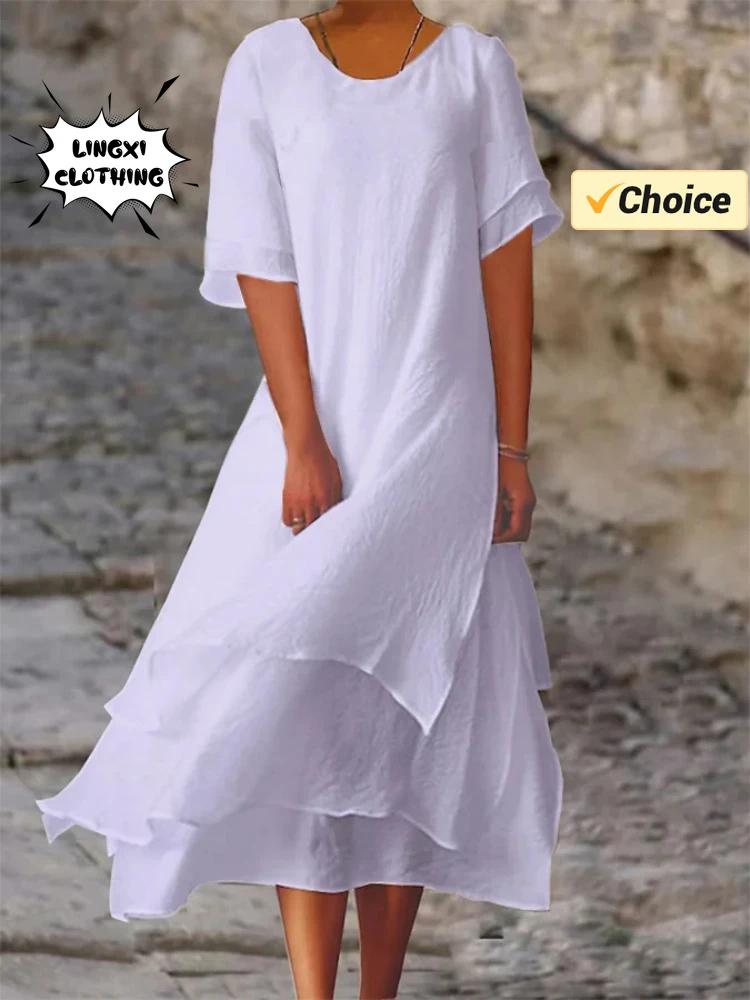 فستان سادة طويل