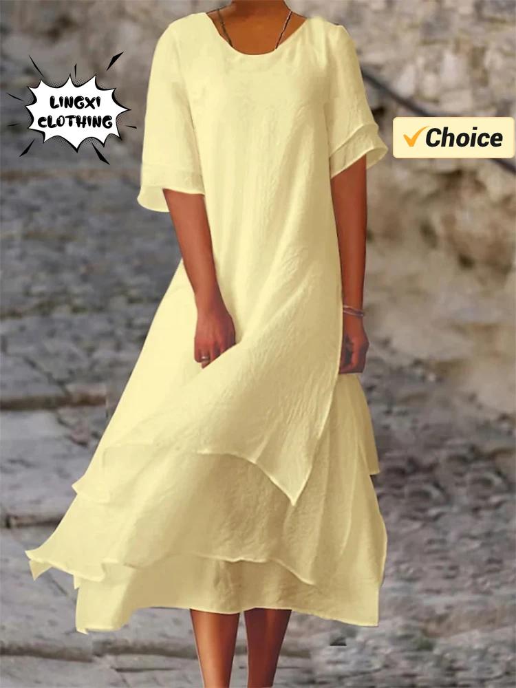 فستان سادة طويل