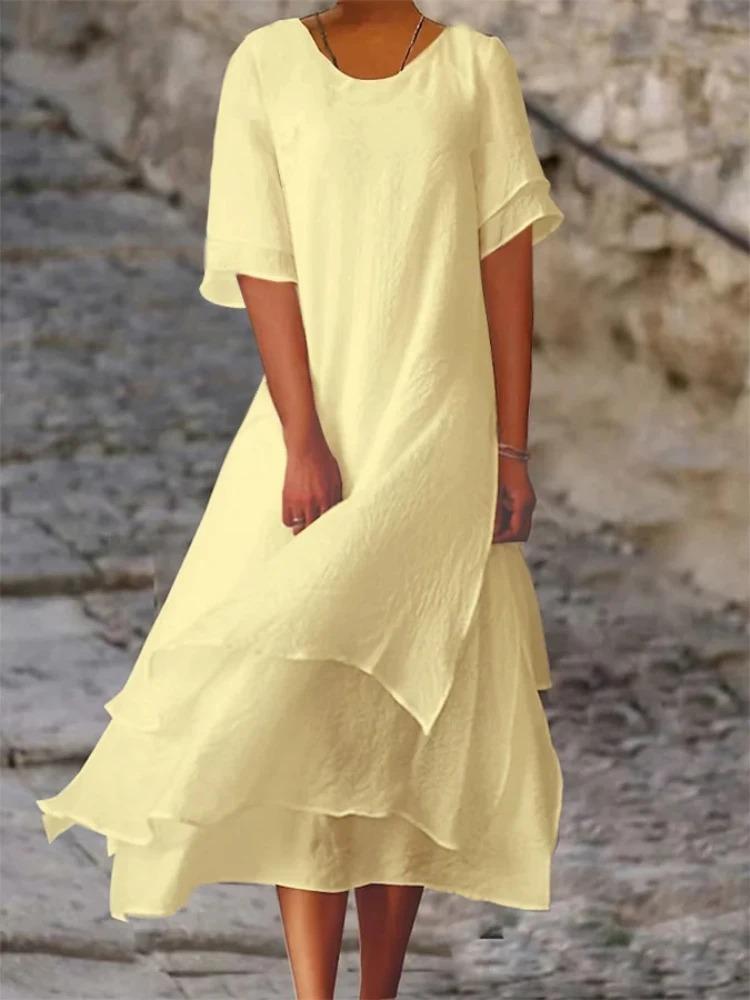 فستان سادة طويل