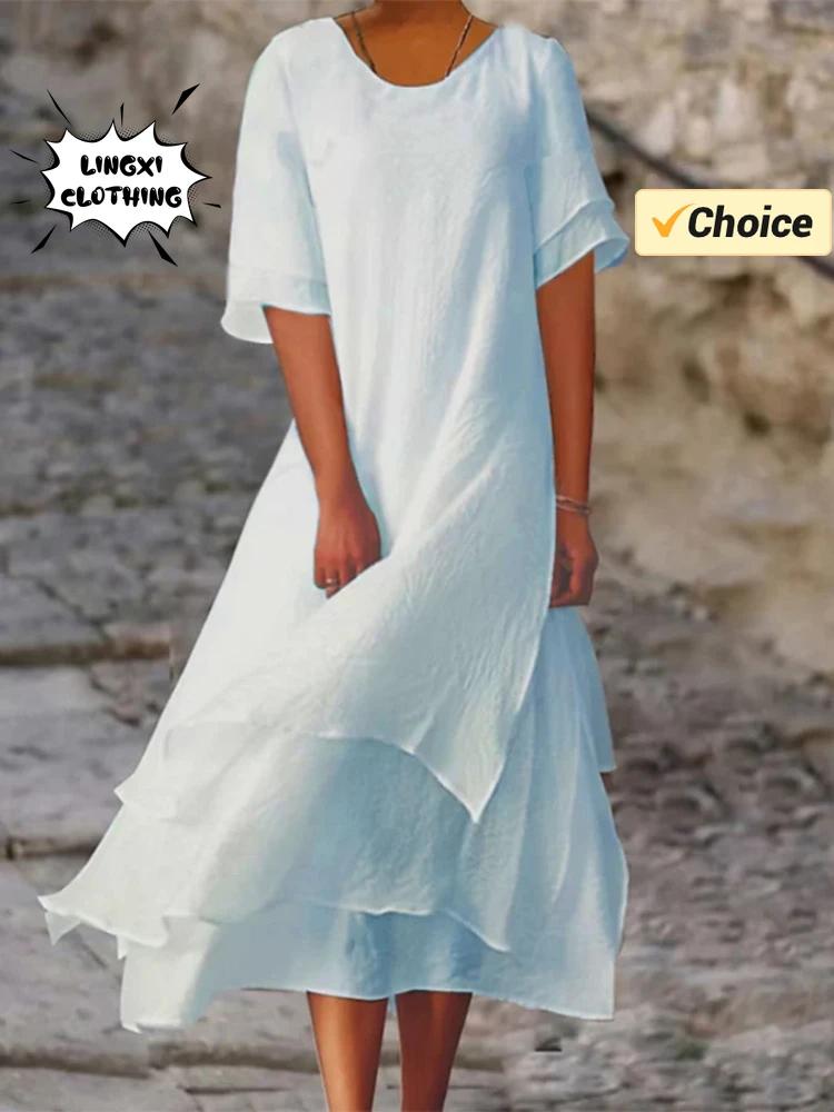 فستان سادة طويل