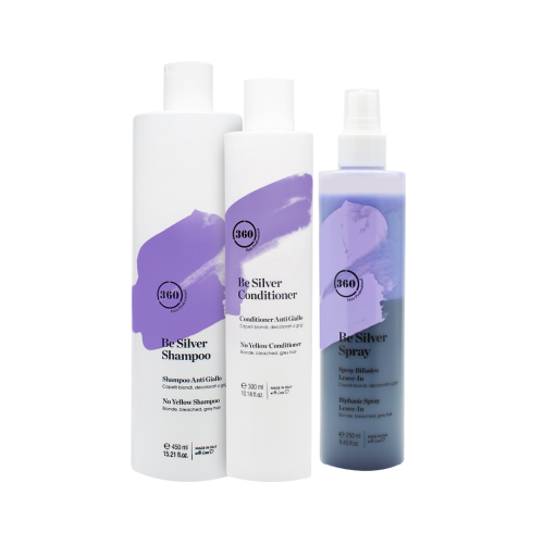 مجموعة بي سيلفر للعناية بالشعر الاشقر او المبيض او الرمادي من 360هير بروفيشنال الايطالية