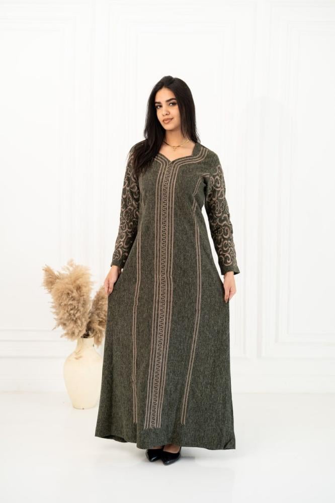 جلابية صوف طبي مطرزة تطريز ذهبي A -192