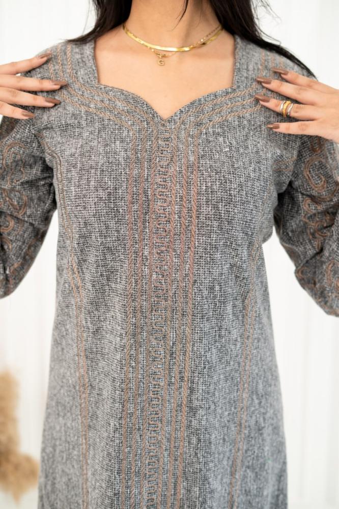 جلابية صوف طبي مطرزة تطريز ذهبي A -192