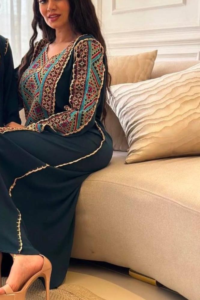 جلابية ملكي فاخر كريب طبي A-136