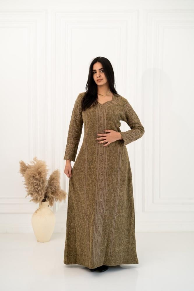 جلابية صوف طبي مطرزة تطريز ذهبي A -192