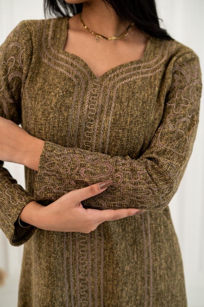 جلابية صوف طبي مطرزة تطريز ذهبي A -192