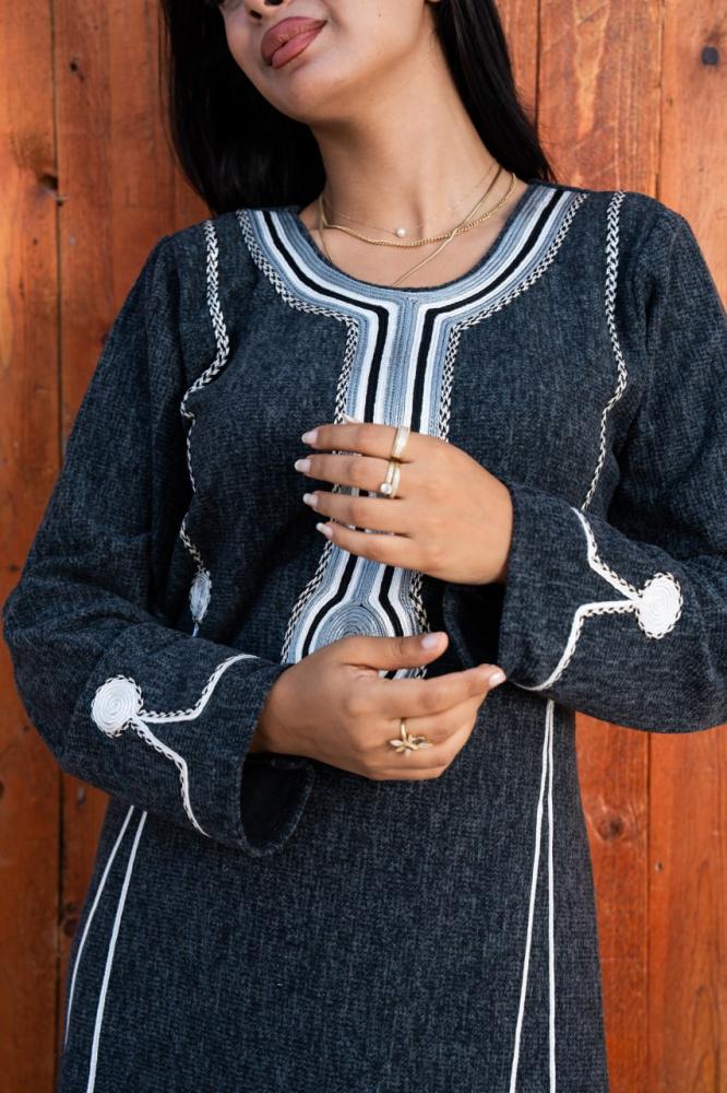 جلابية صوف طبي بطابع أنيق A-193