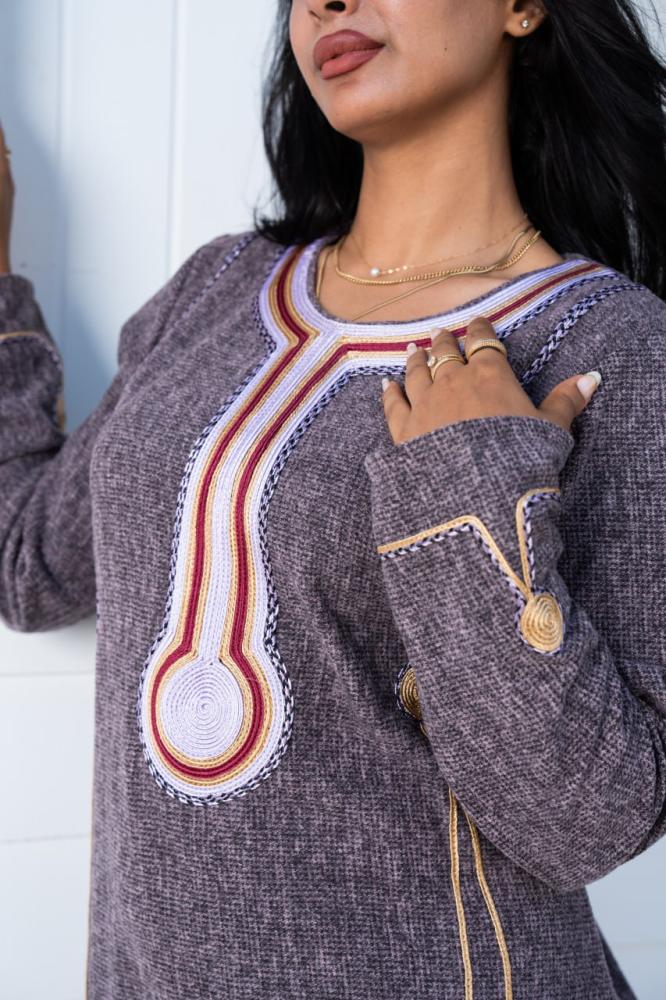 جلابية صوف طبي بطابع أنيق A-193