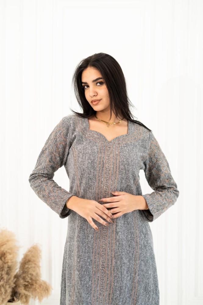 جلابية صوف طبي مطرزة تطريز ذهبي A -192