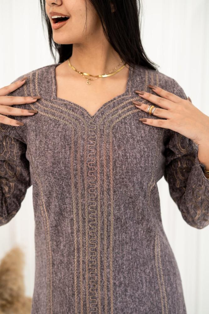 جلابية صوف طبي مطرزة تطريز ذهبي A -192