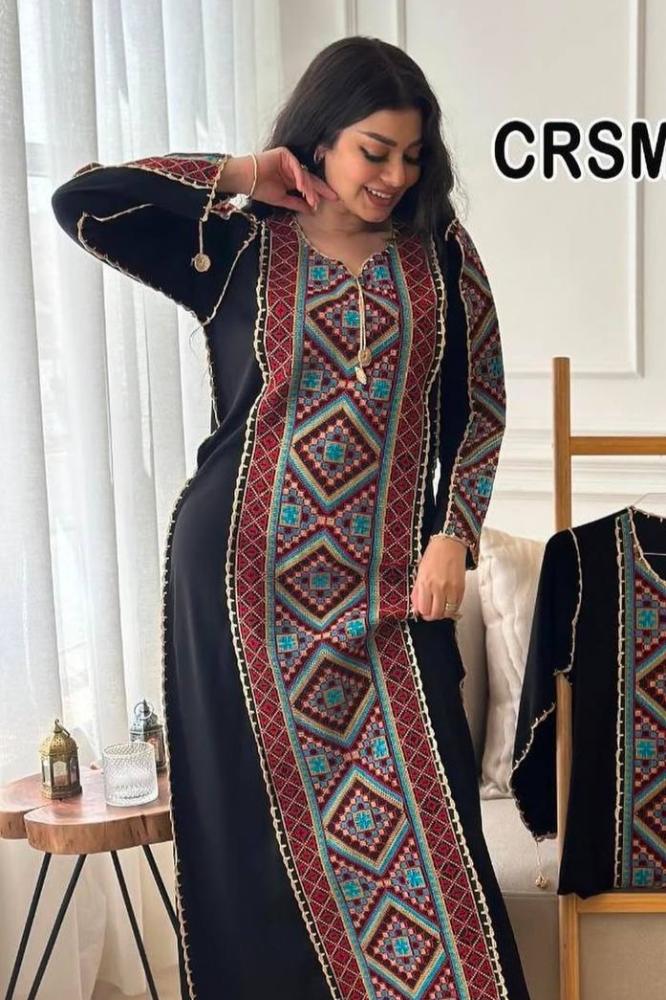 جلابية ملكي فاخر كريب طبي A-136