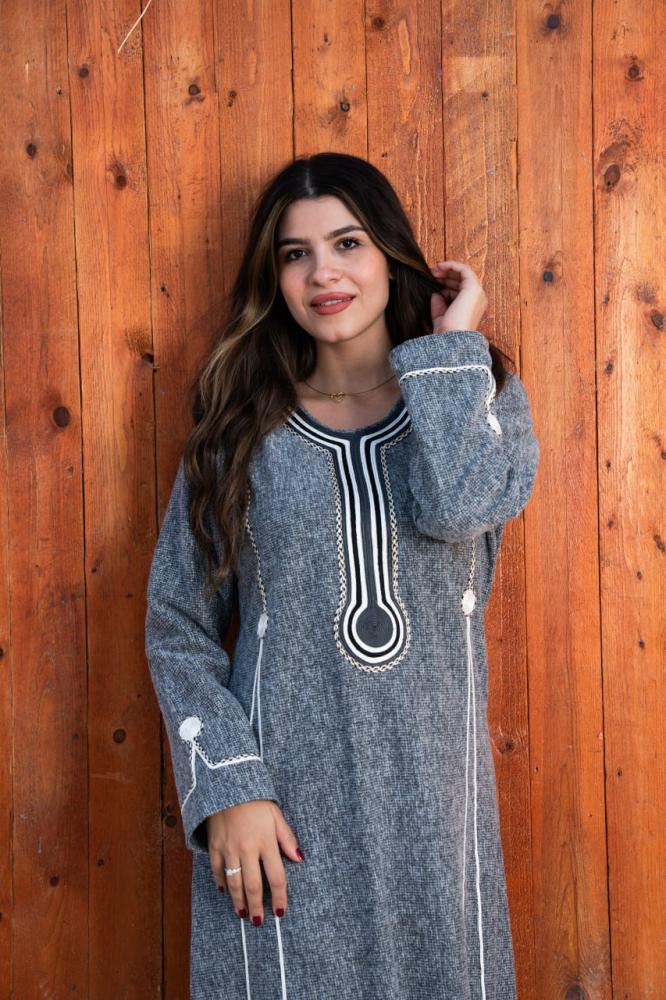 جلابية صوف طبي بطابع أنيق A-193