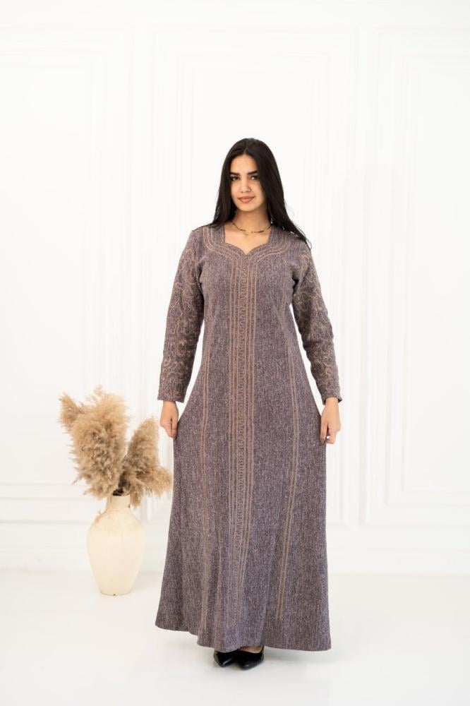 جلابية صوف طبي مطرزة تطريز ذهبي A -192