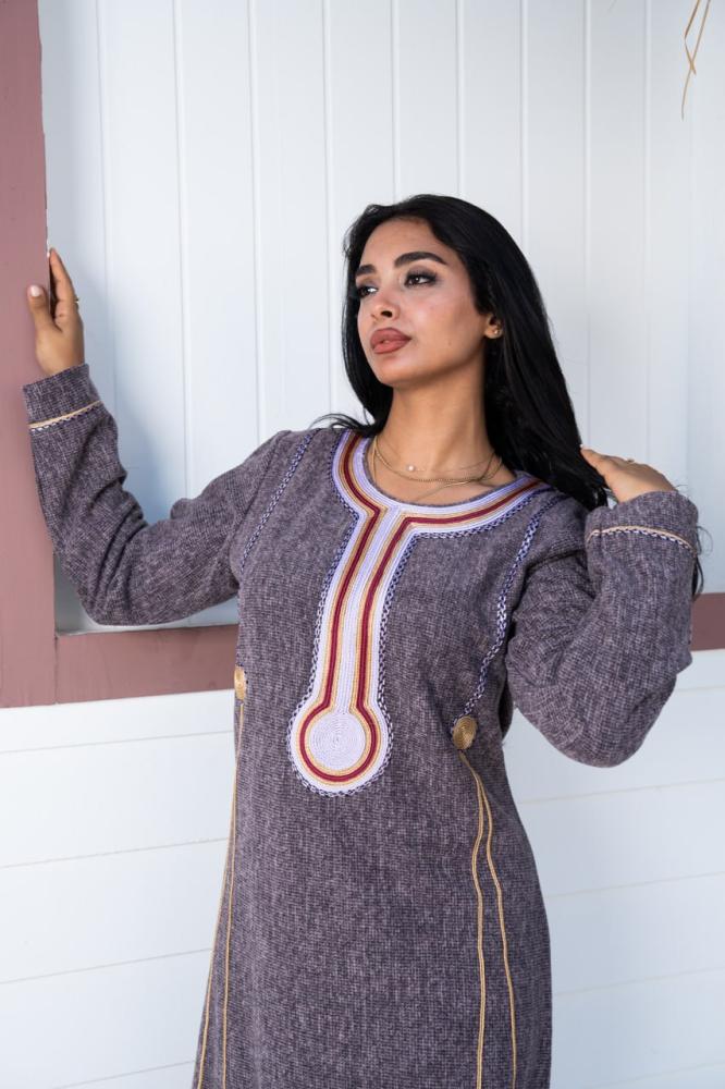 جلابية صوف طبي بطابع أنيق A-193