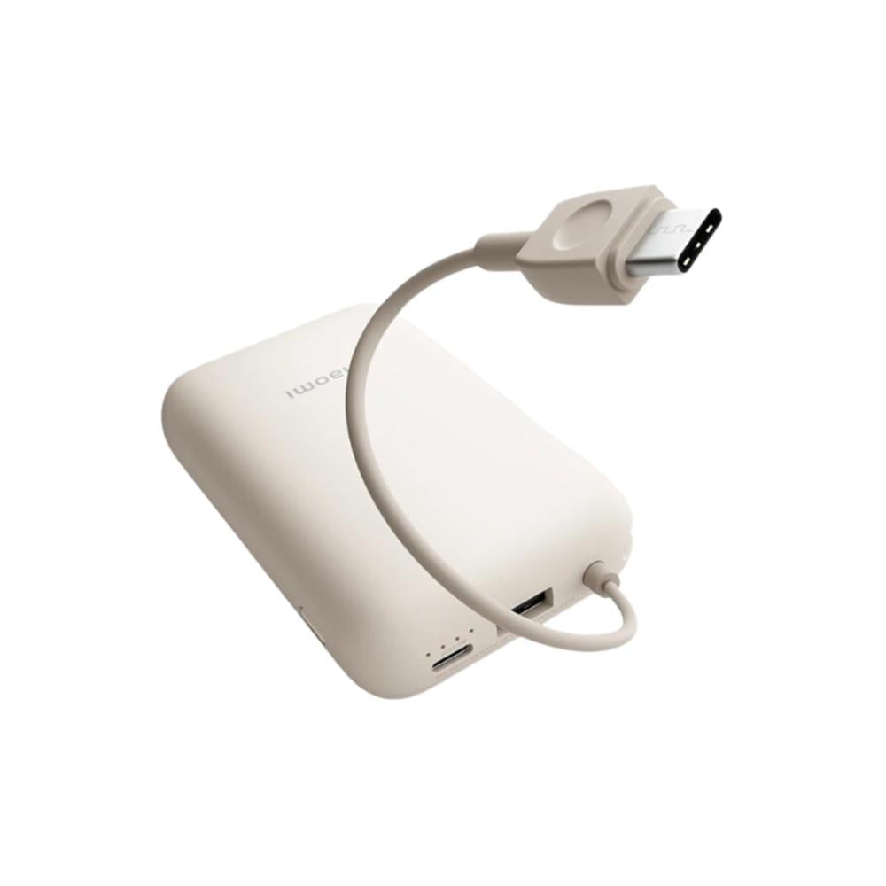 شاومي شاحن متنقل بمنفذ USB ومنفذ USB-C وسلك مدمج USB-C بسعة 1000 ملل