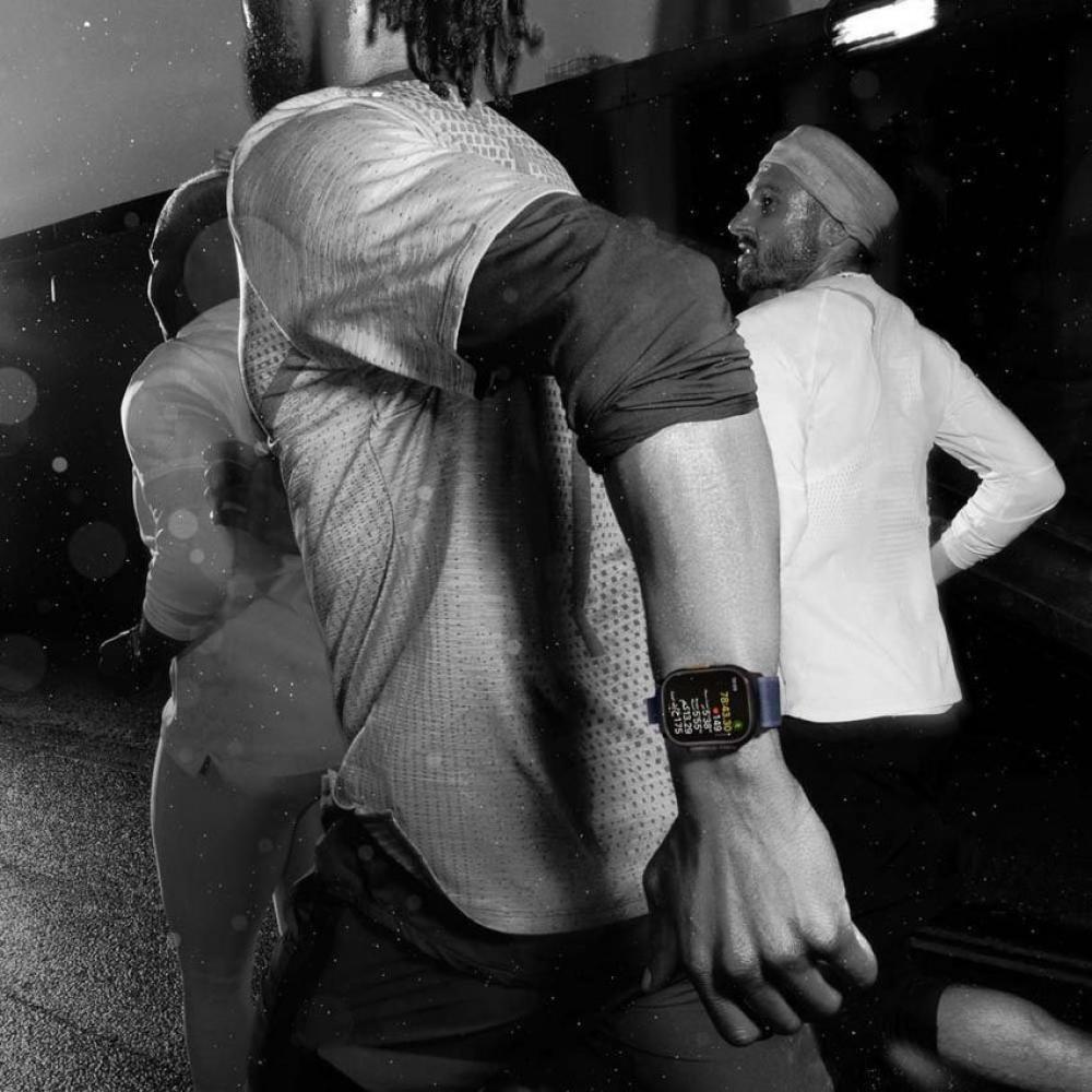 ابل - ساعة الترا 2، جي بي اس، خاصية الاتصال، 49 ملم، تيتانيوم أسود، سوار ألبين اخضر داكن