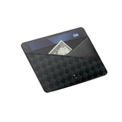 ليفيلو - محفظة جلد Tuxedo بشعار معدني مميز - أسود